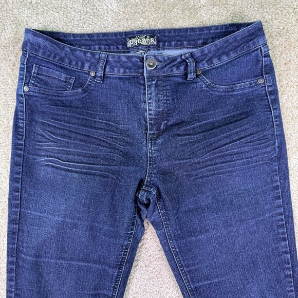 D Jeans Womens Size 12 Blue Denim Stretch Capri Mid Rise 34x19 E728 - Picture 2 of 11